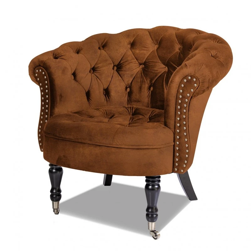 Фотьойл Честърфийлд Людовик, винтидж коняк